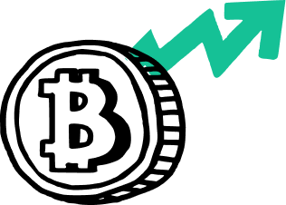 Bitkoin icon arrow-green